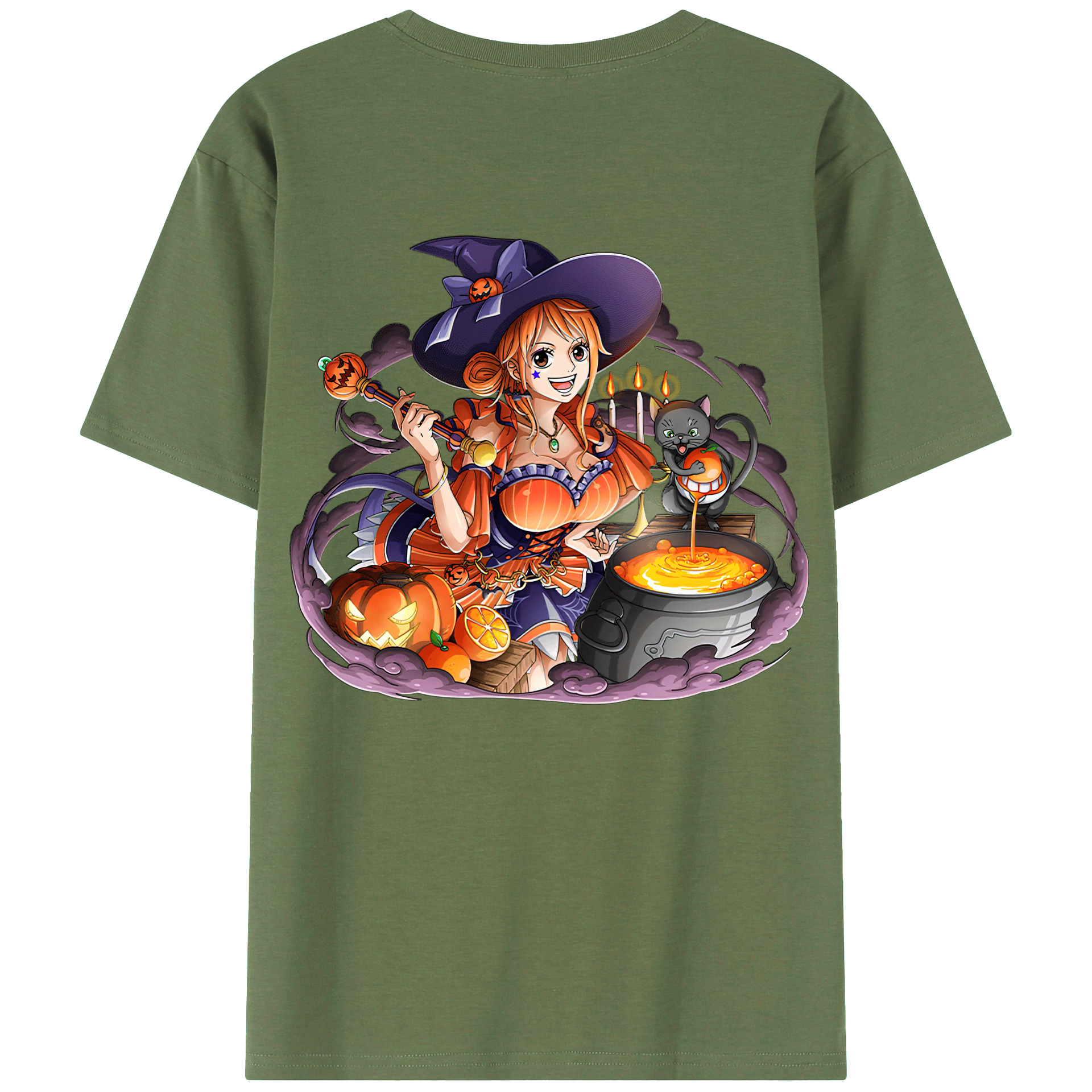（画像用） ワンピース ナミ ONE PIECE Nami 綿100％ メンズ半袖Tシャツ（バックプリント） 通気性
